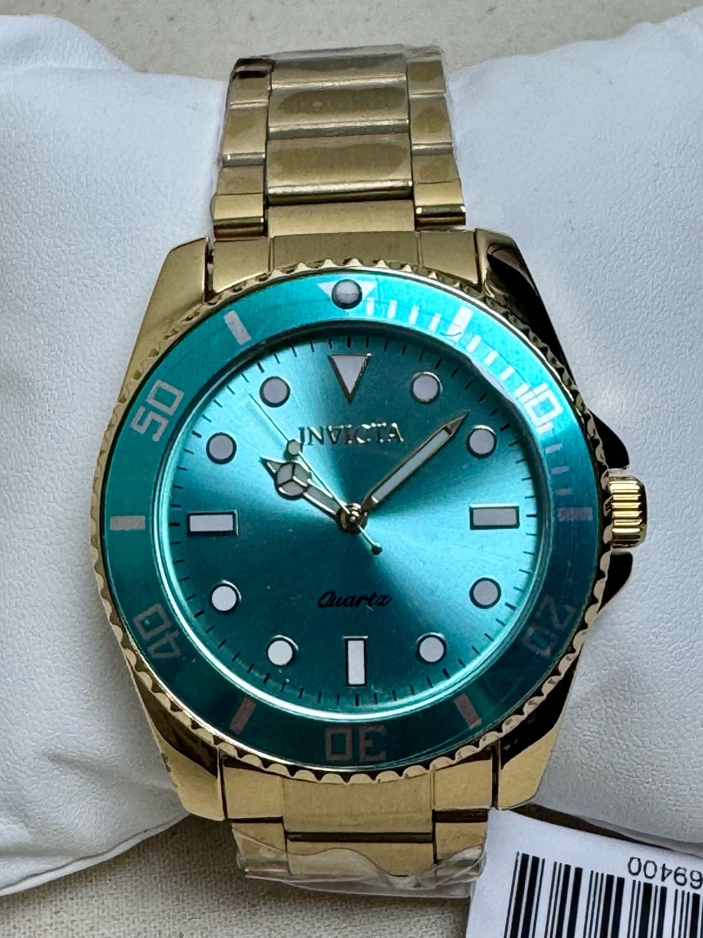 Invicta Gold-tone/Teal 42mm Men's Quartz Dive Watch NWT